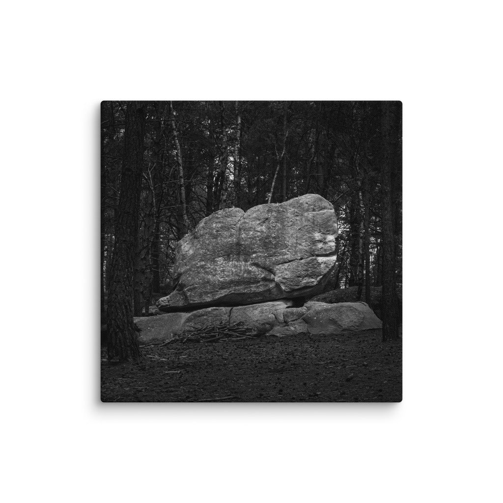 Bleau Archive 11 Baby Boum 6C canvas featuring the iconic Fontainebleau boulder climb
