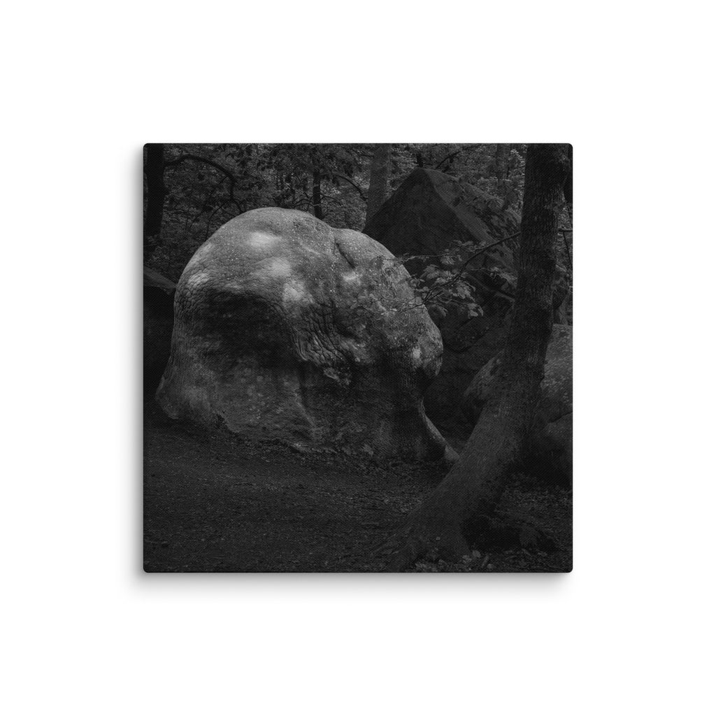 Bleau Archive 2 Game One 7B canvas featuring the iconic Fontainebleau boulder climb