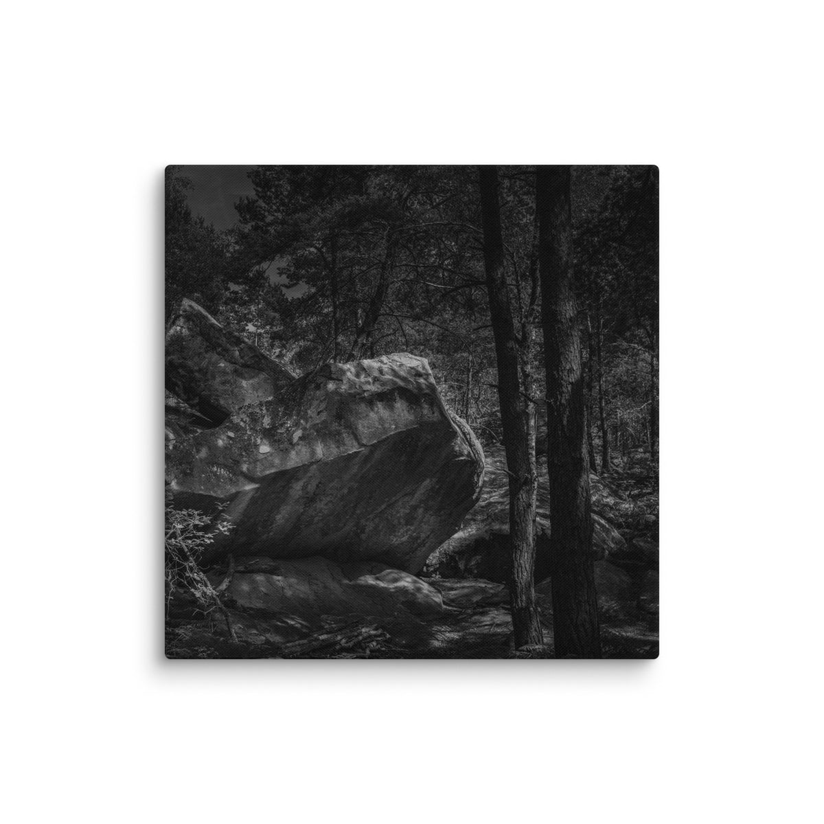Bleau Archive 20 Millenium 7C canvas featuring the iconic Fontainebleau boulder climb