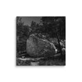 Bleau Archive 3 La Dalle à Poly 5+ canvas featuring the iconic Fontainebleau boulder climb