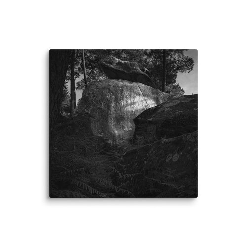 Bleau Archive 6 Calamity Jane 7B+ canvas featuring the iconic Fontainebleau boulder climb