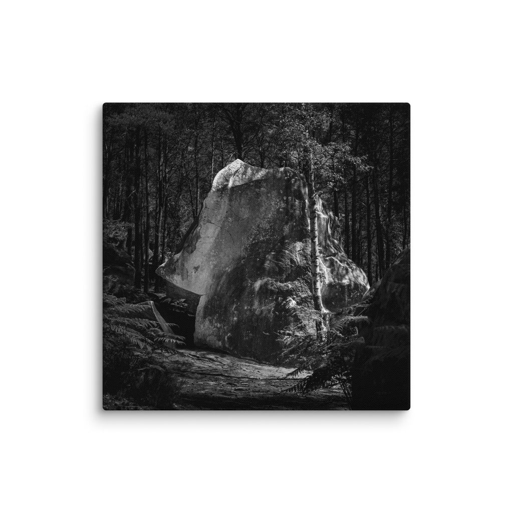 Bleau Archive 7 L'Ultime Secret 7A+ canvas featuring the iconic Fontainebleau boulder climb