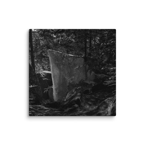 Bleau Archive 8 La Belle Proue 6C canvas featuring the iconic Fontainebleau boulder climb