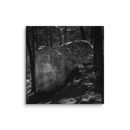 Bleau Archive 9 Le Pilier Légendaire 7A+ canvas featuring the iconic Fontainebleau boulder climb